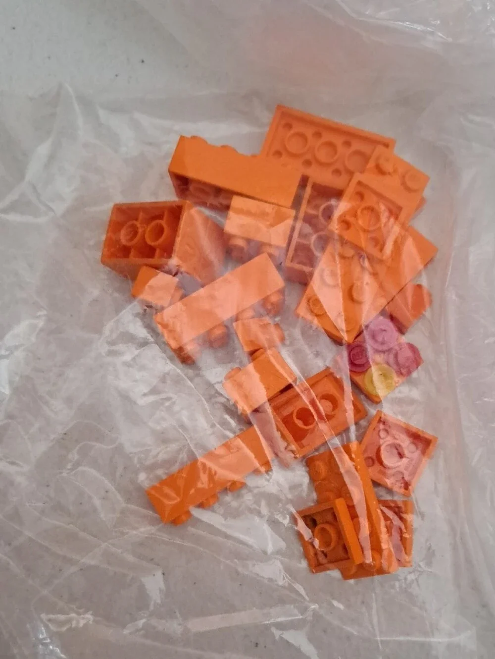 Assorted Pink and Orange Building Bricks Lot LEGO